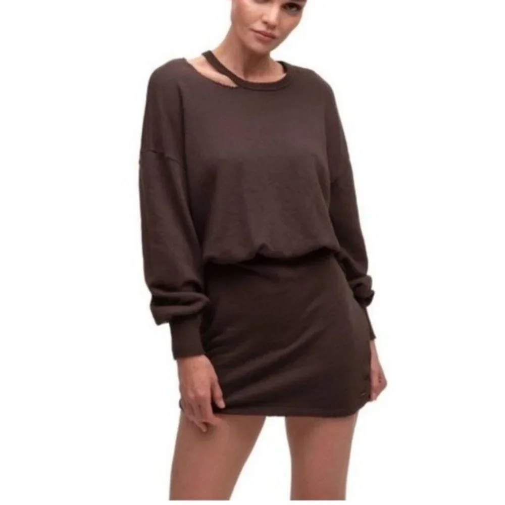N:PHILANTHROPY Alexandria Sweatshirt Dress in Chocolate NWT Medium - Picture 3 of 10